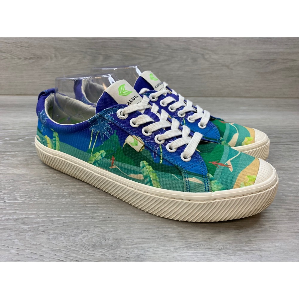 Cariuma OCA Low Tropical Surf Print Canvas Sneakers Men's 9 Comfort Shoes